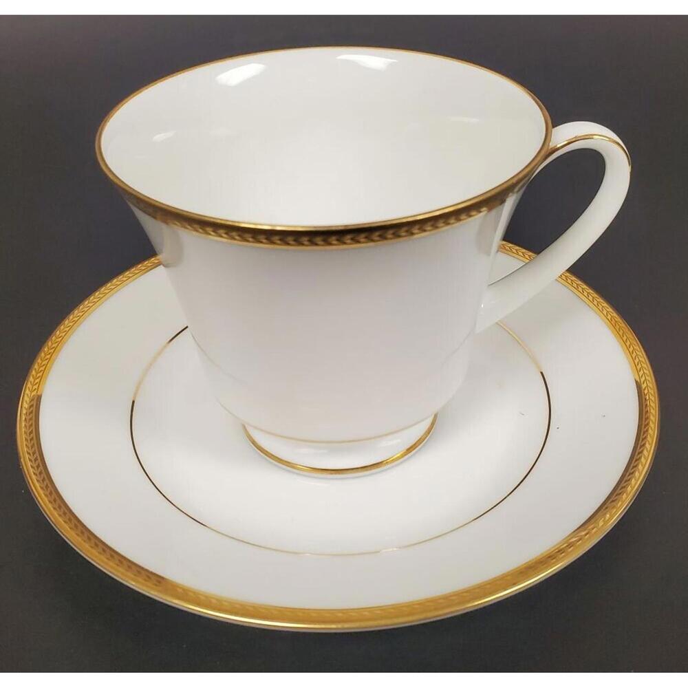 Vintage 1978 Noritake Contemporary Toorak Gold M/041 Sri Lanka Tea Cup and Sauce